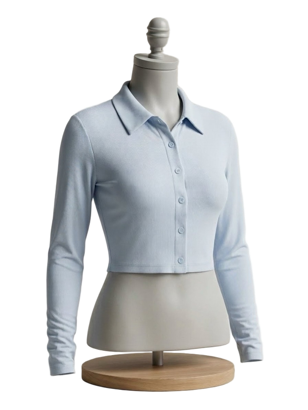 Kith Pale Blue Cropped Button-Down Shirt Sz small Woman’s